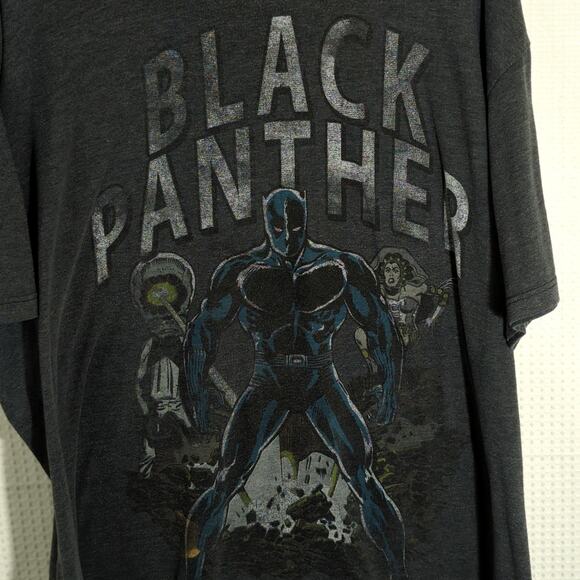 Marvel Black Panther T Shirt 2XL Mens Gray Graphic Superhero Comic Movie Tee - Picture 2 of 4